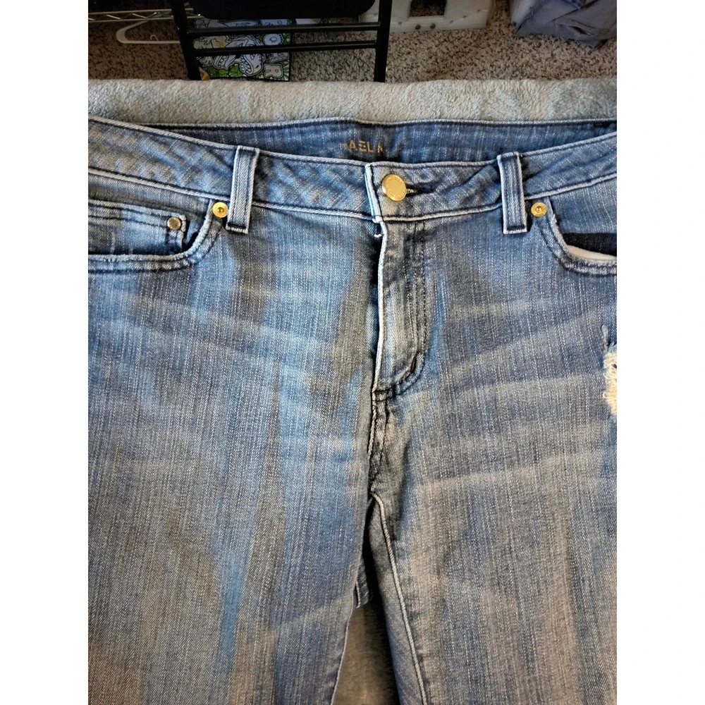 Michael‎ Kors Selma Skinny Jeans Distressed Medium Wash Blue JS69CHC4V6 Size 6